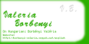 valeria borbenyi business card