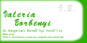 valeria borbenyi business card